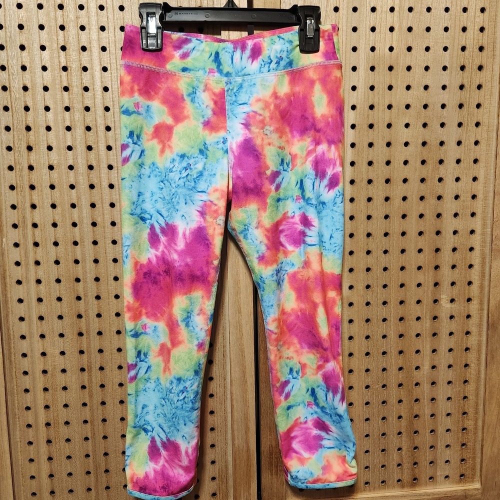 Girls Champion C9 Pink Tie Dye Leggings Large Size 10/12 Stretchy Comfort